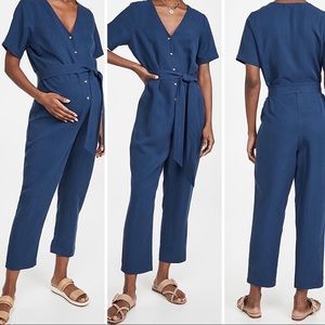Hatch Noelle Jumpsuit Sz L (3) Navy Blue Designer Maternity